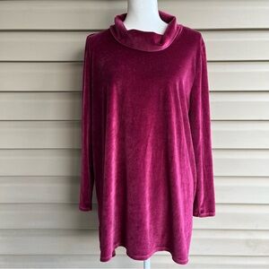 J. Jill Velvet Tunic in Rich Burgundy